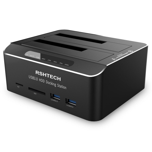 Dual Bay SATA HDD Docking Station with SD&TF Card Reader and Offline Clone Function(RSH-DS02）