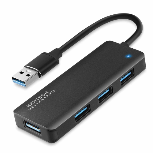 4 Port Ultra Slim Aluminum USB 3.0 Data Hub, RSH-336-B